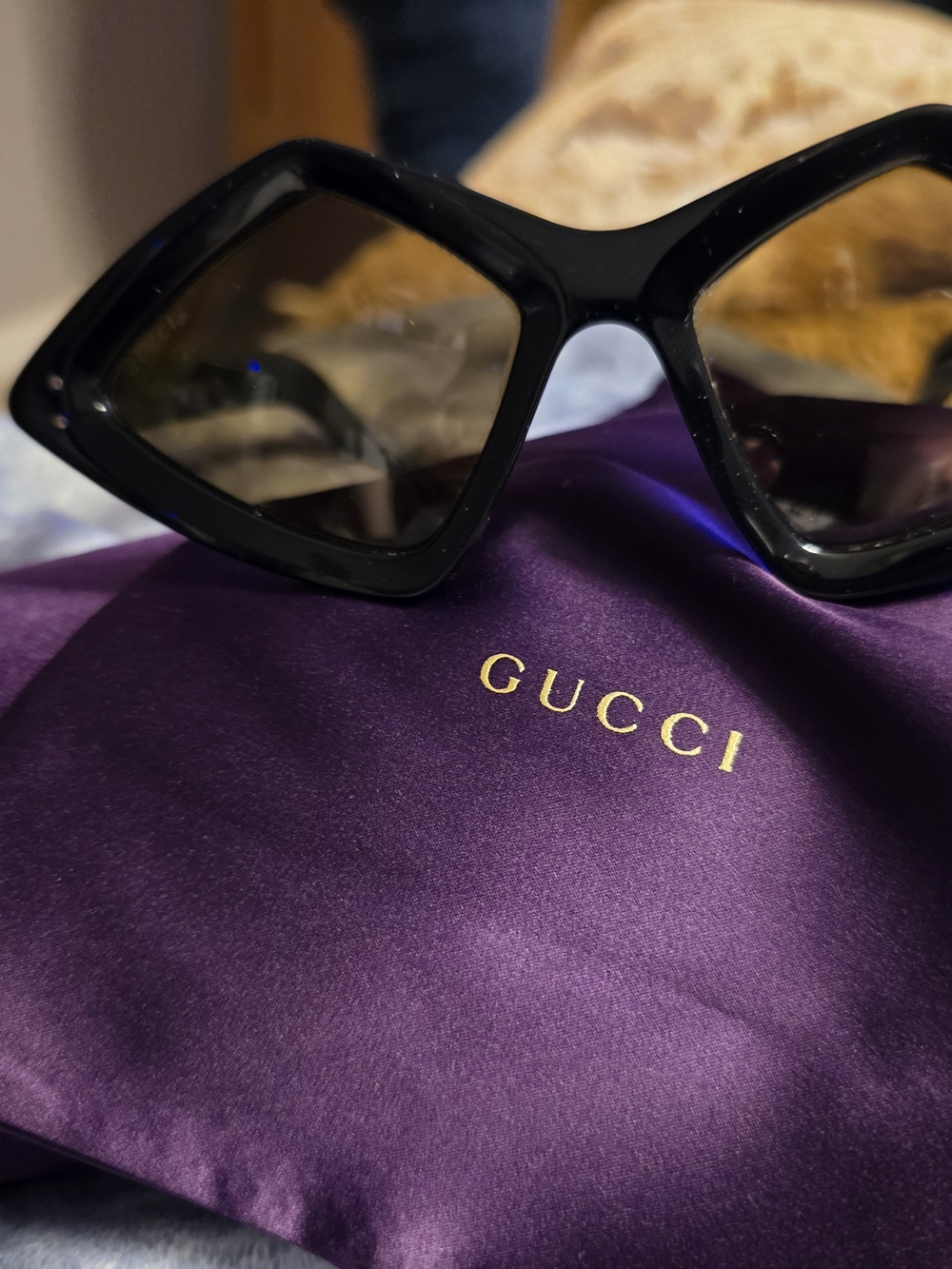 Gucci Women’s Black Cat-Eye Sunglasses GG0496S